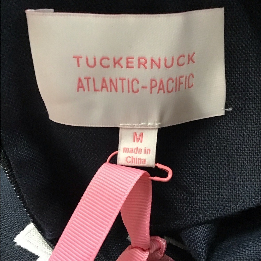 NWT Tuckernuck Navy and White Embroidered Hartman Dress Size M - Picture 4 of 6